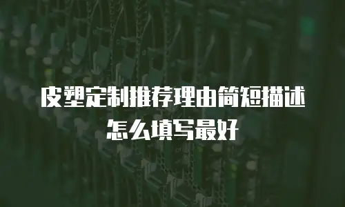 皮塑定制推荐理由简短描述怎么填写最好