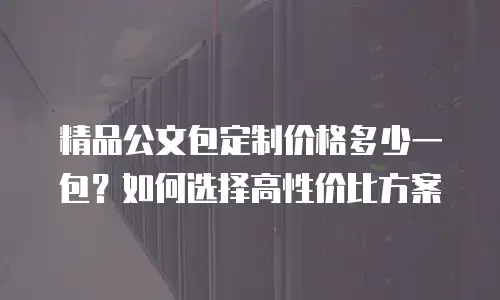 精品公文包定制价格多少一包？如何选择高性价比方案