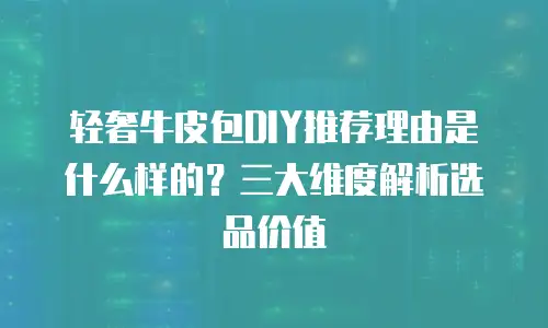 轻奢牛皮包DIY推荐理由是什么样的？三大维度解析选品价值