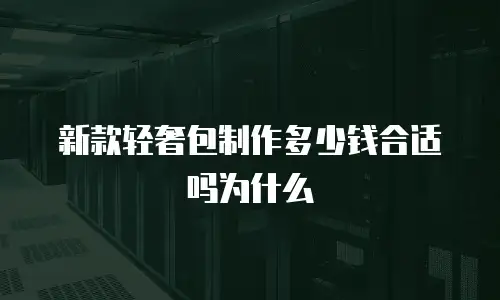 新款轻奢包制作多少钱合适吗为什么