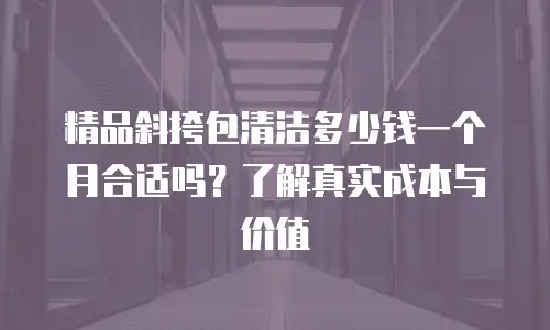 精品斜挎包清洁多少钱一个月合适吗？了解真实成本与价值