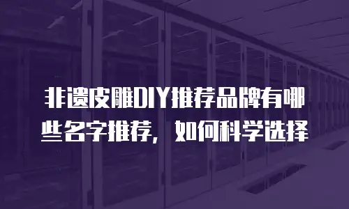 非遗皮雕DIY推荐品牌有哪些名字推荐，如何科学选择