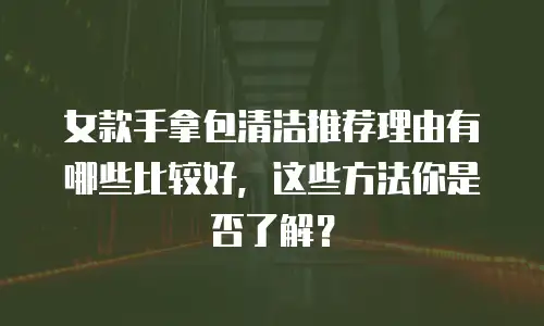 女款手拿包清洁推荐理由有哪些比较好，这些方法你是否了解？