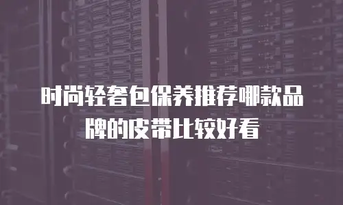 时尚轻奢包保养推荐哪款品牌的皮带比较好看