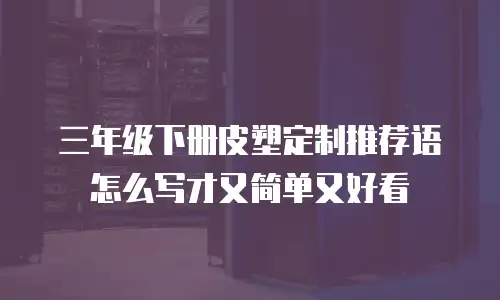 三年级下册皮塑定制推荐语怎么写才又简单又好看