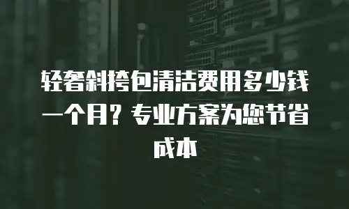 轻奢斜挎包清洁费用多少钱一个月？专业方案为您节省成本
