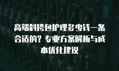 高端斜挎包护理多少钱一条合适的？专业方案解析与成本优化建议