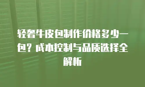 轻奢牛皮包制作价格多少一包？成本控制与品质选择全解析