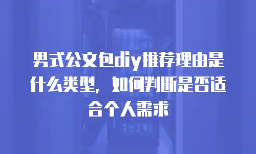 男式公文包diy推荐理由是什么类型，如何判断是否适合个人需求
