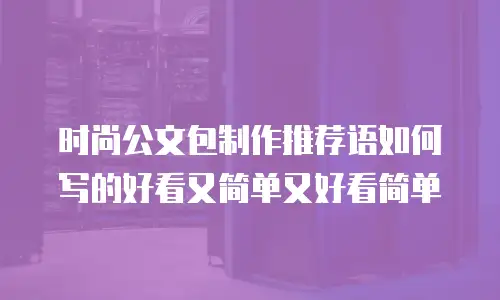 时尚公文包制作推荐语如何写的好看又简单又好看简单