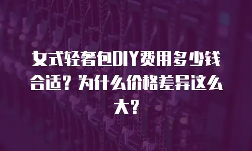 女式轻奢包DIY费用多少钱合适？为什么价格差异这么大？