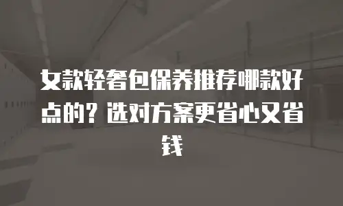 女款轻奢包保养推荐哪款好点的？选对方案更省心又省钱
