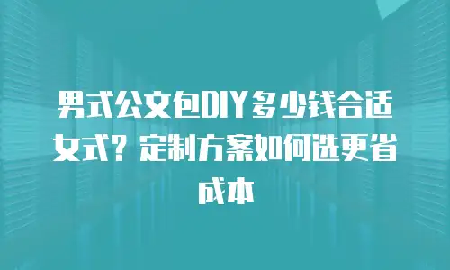 男式公文包DIY多少钱合适女式？定制方案如何选更省成本