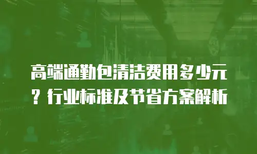 高端通勤包清洁费用多少元？行业标准及节省方案解析
