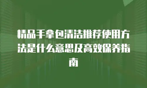 精品手拿包清洁推荐使用方法是什么意思及高效保养指南
