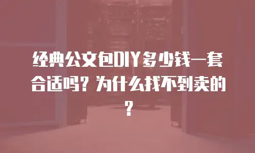 经典公文包DIY多少钱一套合适吗？为什么找不到卖的？