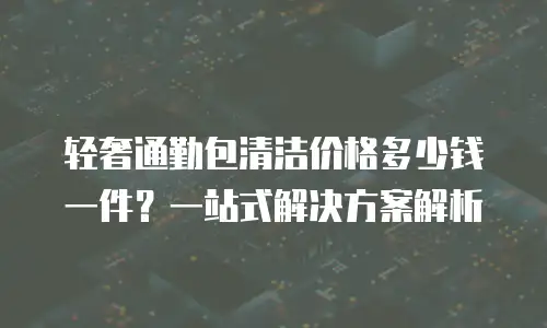 轻奢通勤包清洁价格多少钱一件？一站式解决方案解析