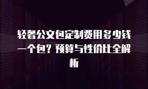 轻奢公文包定制费用多少钱一个包？预算与性价比全解析