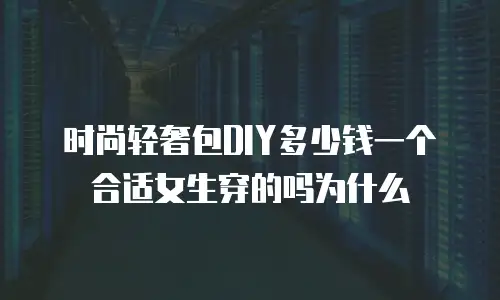 时尚轻奢包DIY多少钱一个合适女生穿的吗为什么