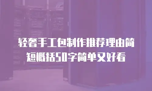 轻奢手工包制作推荐理由简短概括50字简单又好看