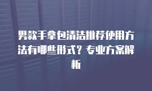 男款手拿包清洁推荐使用方法有哪些形式？专业方案解析