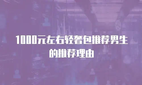 1000元左右轻奢包推荐男生的推荐理由