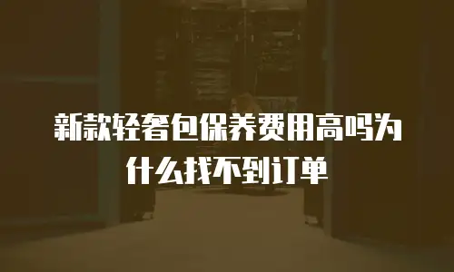 新款轻奢包保养费用高吗为什么找不到订单