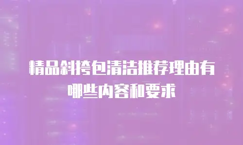 精品斜挎包清洁推荐理由有哪些内容和要求