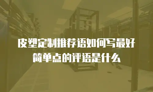 皮塑定制推荐语如何写最好简单点的评语是什么
