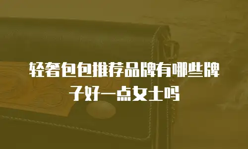 轻奢包包推荐品牌有哪些牌子好一点女士吗