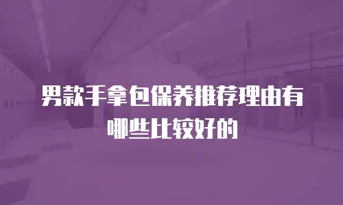 男款手拿包保养推荐理由有哪些比较好的