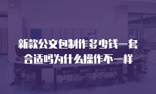 新款公文包制作多少钱一套合适吗为什么操作不一样