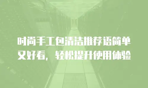 时尚手工包清洁推荐语简单又好看，轻松提升使用体验