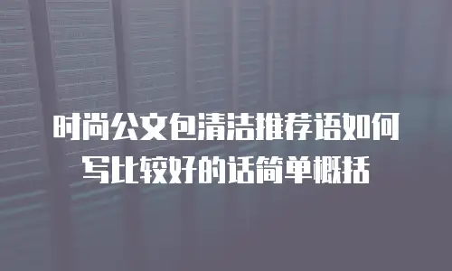 时尚公文包清洁推荐语如何写比较好的话简单概括