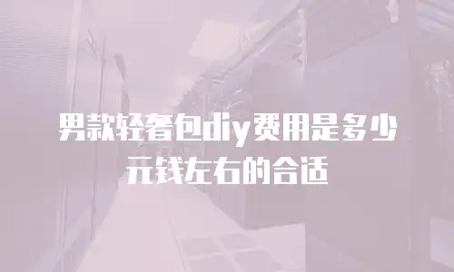 男款轻奢包diy费用是多少元钱左右的合适