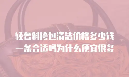 轻奢斜挎包清洁价格多少钱一条合适吗为什么便宜很多