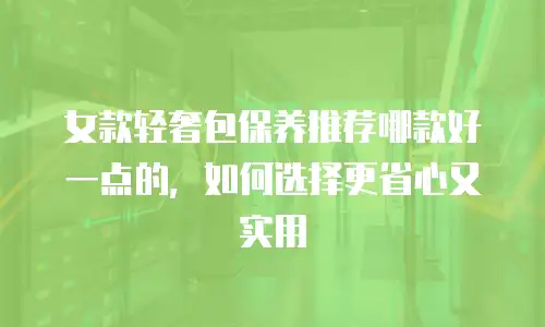 女款轻奢包保养推荐哪款好一点的，如何选择更省心又实用