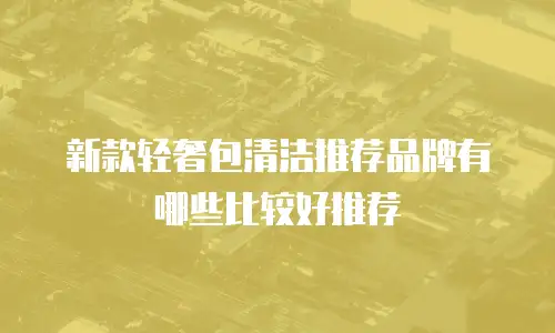 新款轻奢包清洁推荐品牌有哪些比较好推荐