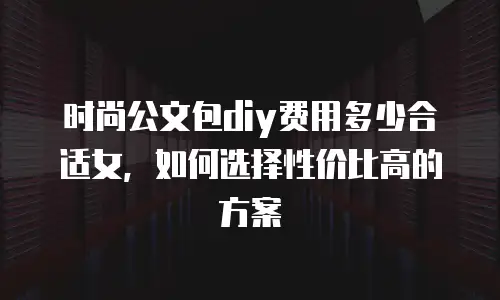 时尚公文包diy费用多少合适女，如何选择性价比高的方案