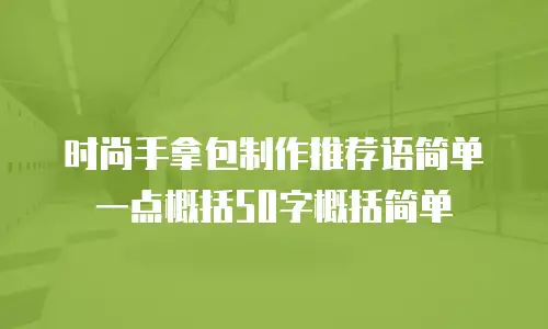 时尚手拿包制作推荐语简单一点概括50字概括简单