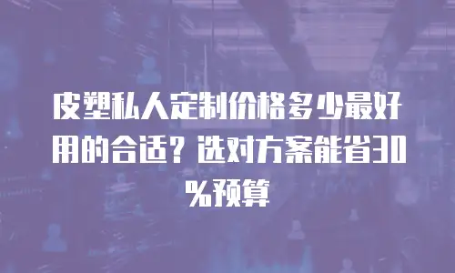 皮塑私人定制价格多少最好用的合适？选对方案能省30%预算