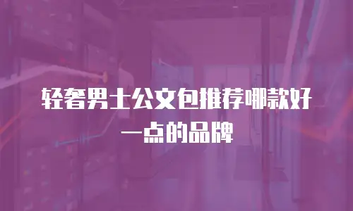 轻奢男士公文包推荐哪款好一点的品牌