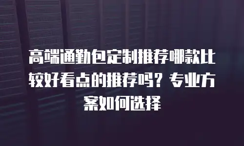 高端通勤包定制推荐哪款比较好看点的推荐吗？专业方案如何选择