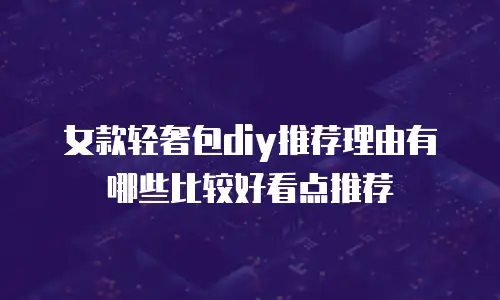 女款轻奢包diy推荐理由有哪些比较好看点推荐