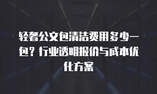 轻奢公文包清洁费用多少一包？行业透明报价与成本优化方案