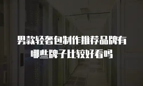男款轻奢包制作推荐品牌有哪些牌子比较好看吗