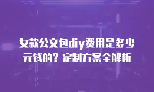 女款公文包diy费用是多少元钱的？定制方案全解析