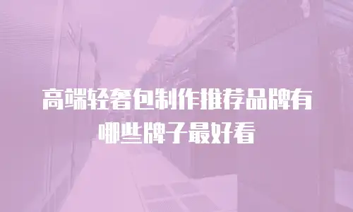 高端轻奢包制作推荐品牌有哪些牌子最好看