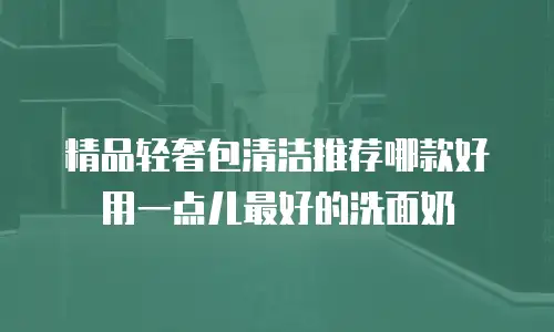 精品轻奢包清洁推荐哪款好用一点儿最好的洗面奶