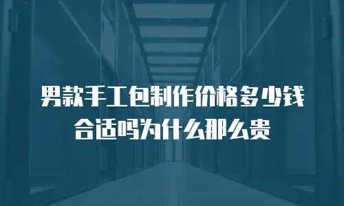 男款手工包制作价格多少钱合适吗为什么那么贵